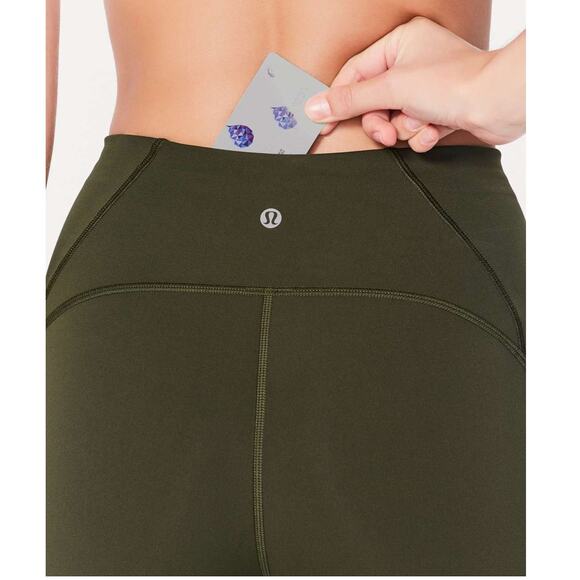 Lululemon Train Times Crop 17" Dark Olive Size 4 NEVER WORN - Picture 4 of 8